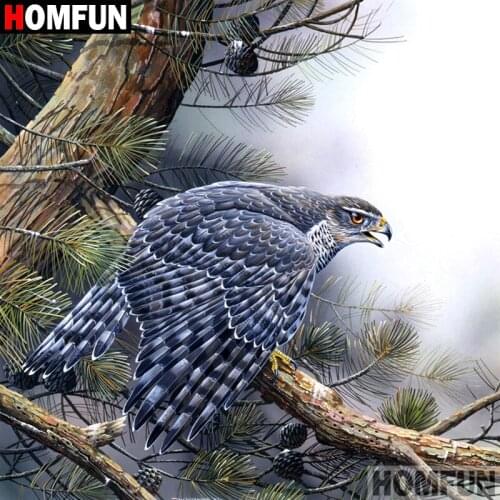 HOMFUN 5D DIY Diamond Painting Full Square/Round Drill "Animal bird" 3D Embroidery Cross Stitch gift Home Decor A08026