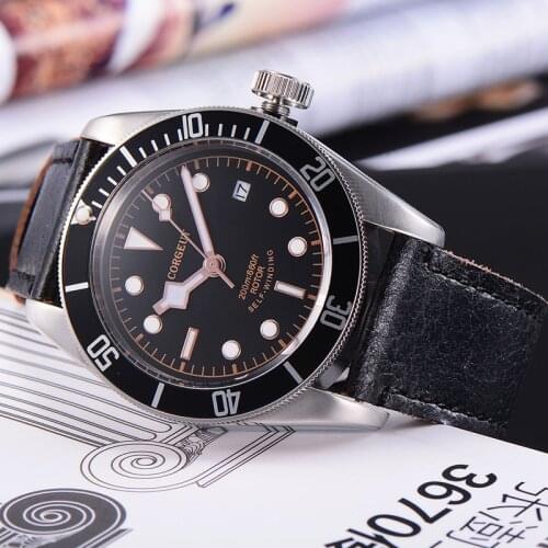 CORGEUT 41MM Men Watch Luxury Miyota Automatic Mechanical Mens Clock Sapphire Leather Relogio Male Sport Swim Man Wristwatch
