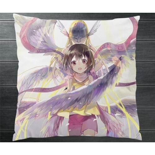 Digimon Adventure Yagami Hikari Angewomon Angel Two Side 40x40cm Pillowcase Pillow Case Cover Cosplay Gift BED/SOFA/CAR Decor