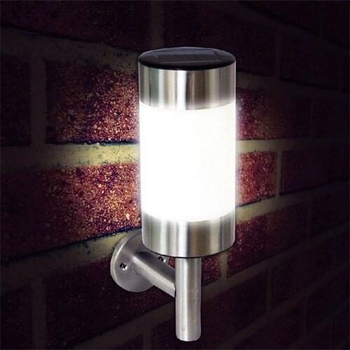 IP65 Waterproof Solar Powered LED Light 2000LM 6000-6500K White Outdoor Stairs Garden Wall Path Landscape Mount Fence Lamp