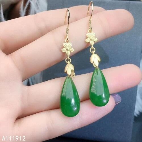 KJJEAXCMY fine jewelry natural Jasper 925 sterling silver women earrings support test lovely