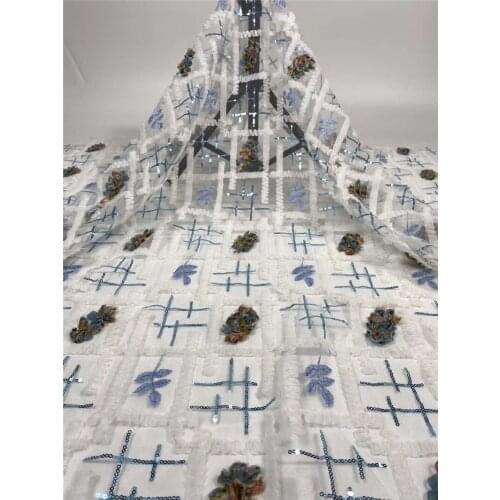 Pretty design 11BZL-20.61911 Nigerian lace fabric new African embroidered lace fabric for party dress