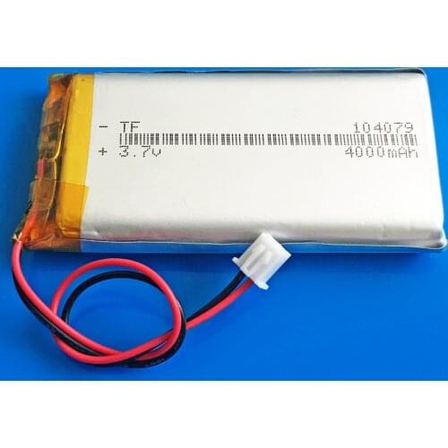 104079 3.7V 4000mAh Polymer Lithium Li-po Rechargeable Battery JST XHR 2.54mm 2pin For GPS DVD PAD tablet pc laptop power bank