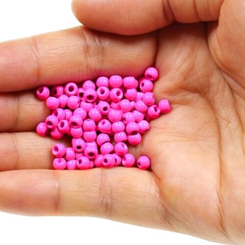 20PCS/Bag 3/32 2.4mm Fly Tying Brass Bead Copper Beadhead Painted Fly Tying Brassie Beads Pink Orange Rainbow Green