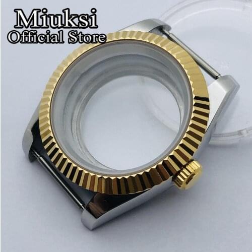Miuksi 36mm/40mm silver gold case sapphire glass case fit NH35 NH36 ETA 2836 Miyota 8205 8215 821A Mingzhu DG2813 3804 movement