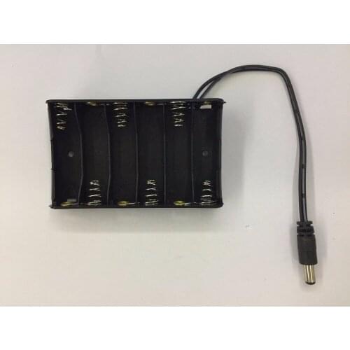 New 6 x AA Battery Case Storage Holder With DC2.1 Power Jack For Arduino Diy Power Bank IqosBattery Holder