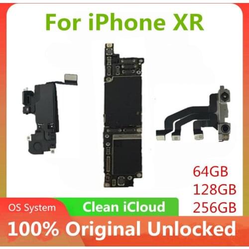 Original Unlocked Motherboard For iPhone XR Logic Main Board With Face ID With Full Chips IOS System Clean iCloud No Face ID XS