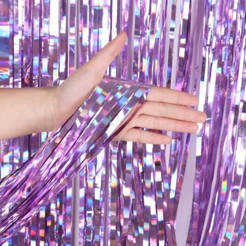 Light Foil Tinsel Curtain Backdrop Curtain 2M 3M Glitter Tinsel Wall Bar Party Backdrops Wedding Birthday Girl Decoration