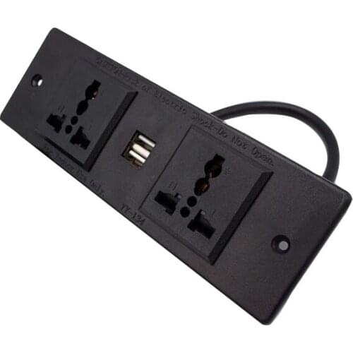 Embedded Desktop Socket EU UK US AU Universal Extension Socket with Dual USB For Office Meeting Room Hotel Desktop Socket