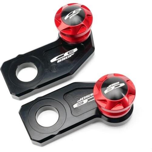 With LOGO CB 650F/ CBR 650F For Honda CB650F/CBR650F 2014-2018 Motorcycle Chain Adjustment Bracket Block Swingarm Spools slider