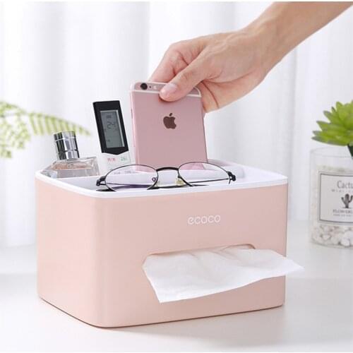 Desktop Tissue Box for Car Home Rectangle Remote Control Storage Box Towel Napkin Dispenser Organizer Holder