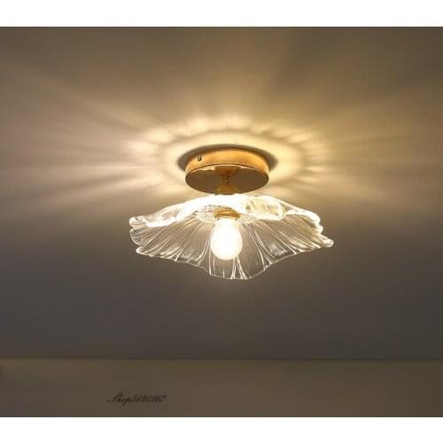Modern Kitchen Ceiling Lights Glass Lotus Leaf Ceiling Hanging Lamp Living Room Loft Light Fixture Bedroom Decor Ceiling Lamps