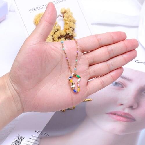 JUWANG 2021 Vintage Chokers Necklaces For Women Colorful DIY Geometry Pendant Clavicle Chain Necklace Fashion Trendy Jewelry