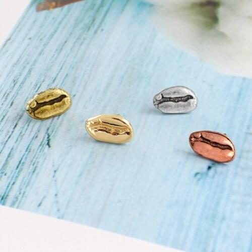Vintage 4 Color Alloy Coffee Beans Brooch Bronze Ancient Silvery Coffee Beans Unisex Badge Backpack Jeans Pin Coffee Lover Gifts