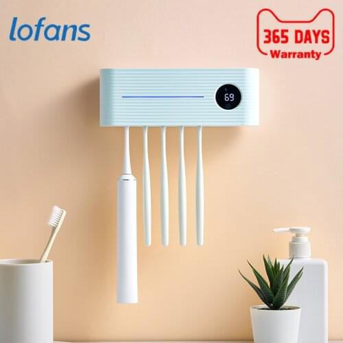 Lofans Smart Toothbrush Sterilizer Ultraviolet Sterilization 99.99% Sterilization Rate Hole Free Installation LED Displayed