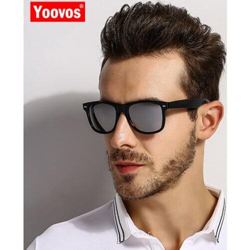 Yoovos 2021 Square Polarized Sunglasses Men UV400 Mirror Driving Sun Glasses Retro High Quality Lunette De Soleil Homme