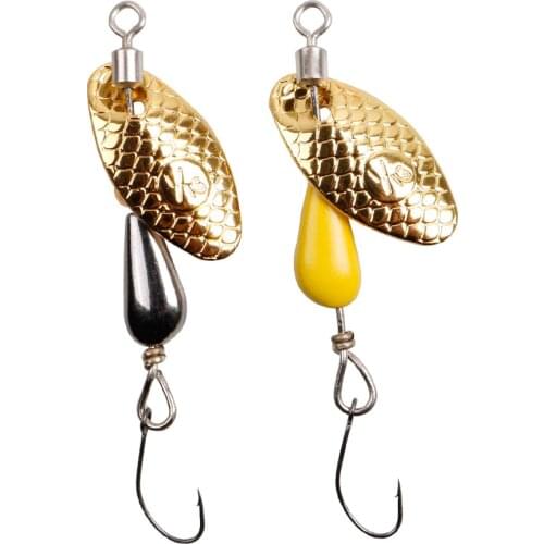 1-5pcs Rotating Spinner Spoon Fishing Lure Artificial Metal Sequins Bait 5.5cm/2.8g Single Hook Wobblers Bass Trout Perch Pesca