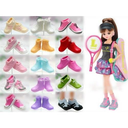 1/6 High Heel Shoes For Dolls For Licca Momoko Doll Blyth doll Shoes Fashion Plastic Shoes For Girls Dolls White Red Shoes