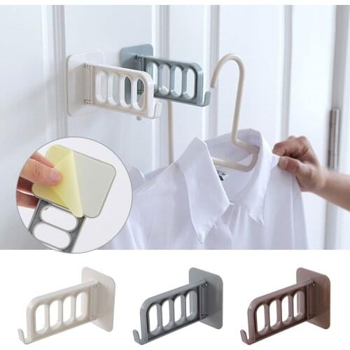 1pc Clothes Storage Rack Organizer Multifunction Door Hooks Creative Foldable Wall Hanger Hook For Bathroom Towel