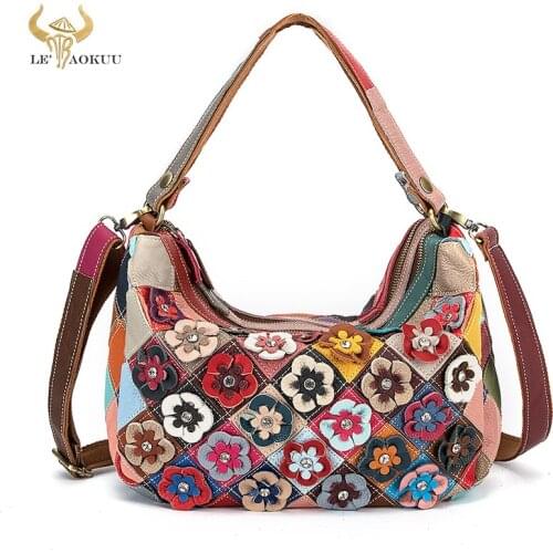 2021 Multi-Colorful Soft Leather Luxury Brand Ladies Patchwork Shopping Handbag Over The Shoulder bag Women Design Tote bag 293