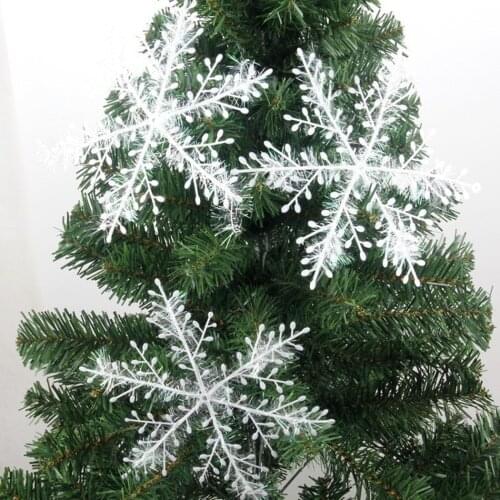 30pcs Artificial Snowflakes Decor Plastic Artificial Snow Xmas Tree Ornaments Decorations For Home Party Wedding Decor