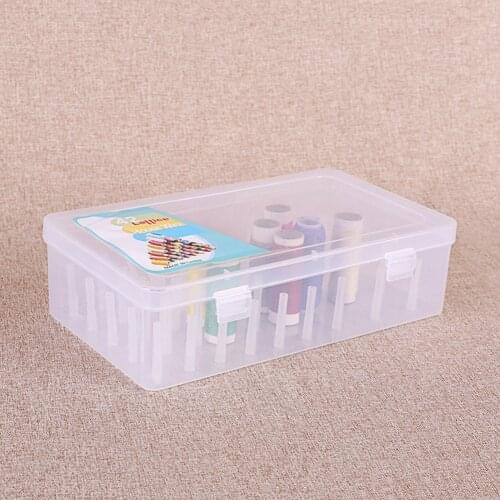 42 Spools Sewing Bobbins Thread Storage Box Craft Spools Storage Container Holder Organizing Case Knitting Needles Accessories