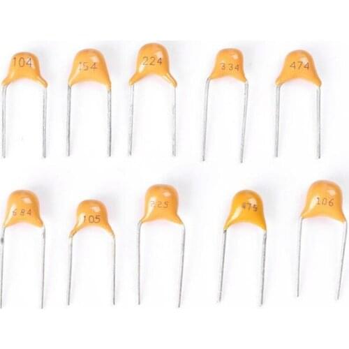 500PCS Electronic Ceramic Capacitor Assorted Kit w/ Box 10 Value 50V 0.1uF~10uF