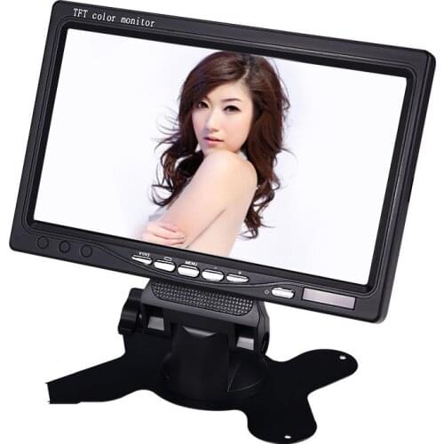 7W Universal Car Monitor 7 Inch Car Display Truck LCD AV Connector HD Monitor Bus Car Reversing Priority LCD Display Monitor