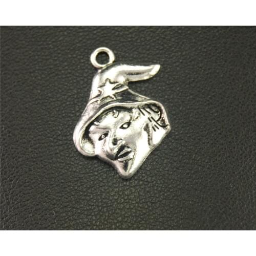 8pcs Silver Color Witch Charms Pendants For Jewelry Making DIY Handmade Craft 24x18mm A1935
