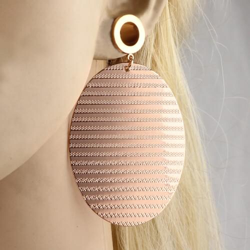 2pcs 6-25mm Stainless steel Ear Plugs And Tunnels Dangle Gauges For Women Ear Piercing Expansion Stretched Flesh Tunnel Plugs