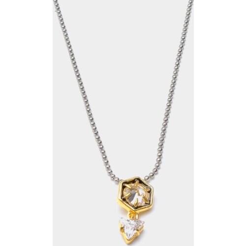 Amorita boutique Stylish geometric pendant crystal necklace