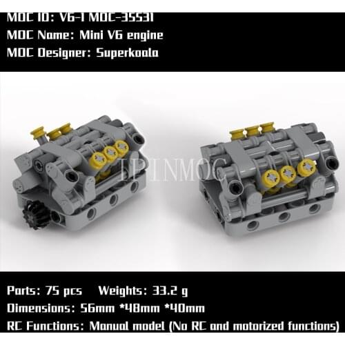 V6-1 MOC-35531 Mini V6 engine by Superkoala