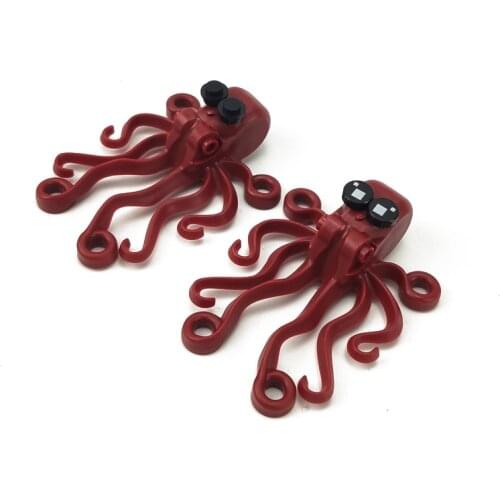 Animals Figures Mr. Octopus and Miss DIY Gifts Locking Education 1pc City Building Blcoks Toys For Children Brown MOC Animal