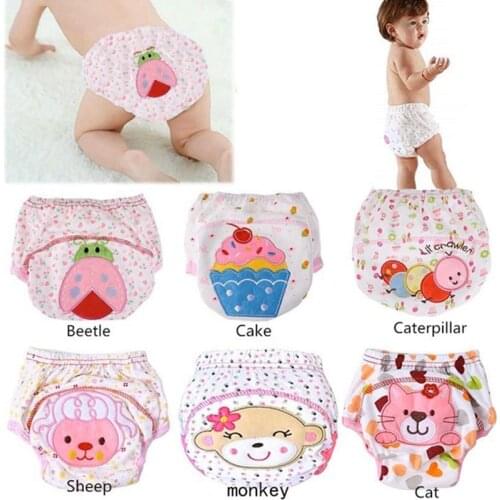 5pc/Lot Baby Diapers Reusable Nappies Washable Infants Children Cotton Training Pants Panties 80/90/100