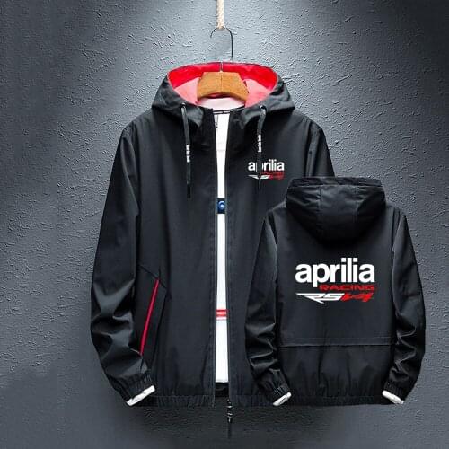 Mens 2021 Spring And Autumn New Motorcycle Aprilia Hoodie Zipper Casual Coats Tops Splice Windbreaker rainproof Fashion Jacket