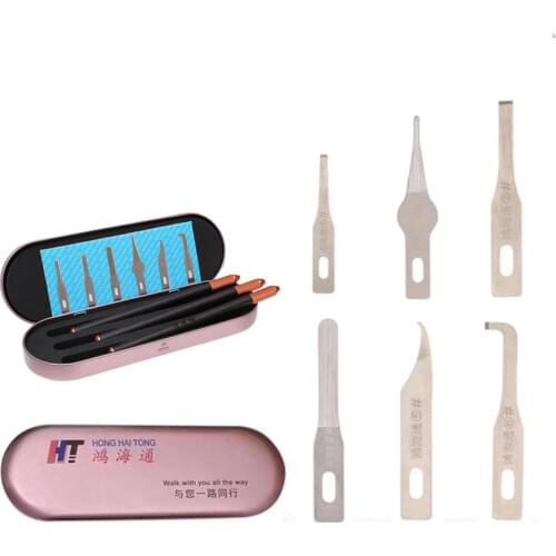Phone IC Chip Repair Hand Polished Blade Kit Motherboard Upper Lower Separating Pry Knife CPU NAND Flash BGA Glue Remove Tool