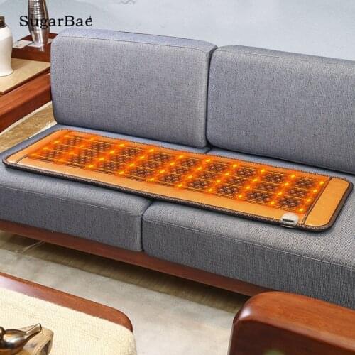 Jade Heating Sofa Cushion Germanium Tourmaline Medical Stone Far-Infrared Electric Heated Physiotherapy Cushion Chair Pad