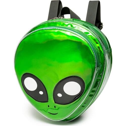 2019 New Cute Alien Backpack Green Laser Girls School Bag for Teenagers Women Backpack Harajuku Style Cartoon Animal Mochilas