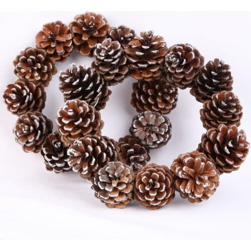 17cm New Natural Wreath Flower Garland Rattan Wreath Hawaii Party Exquisite Pine Cones Metal Wreath Hawaii Decoration