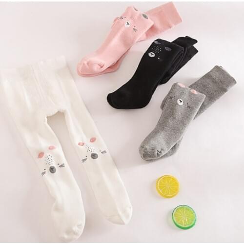 Autumn Winter Thickened Cartoon Girl Baby Pantyhose Three Dimensional Cutting High-end Elastic Warm Terry Tights For 0-3 Years