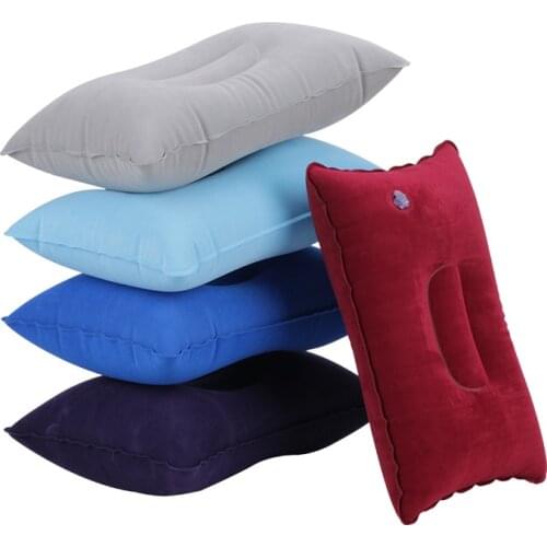 Portable Ultralight Inflatable Pillow PVC Nylon Air Pillow Sleep Cushion Travel Bedroom Hiking Beach Car Plane Head Rest Support