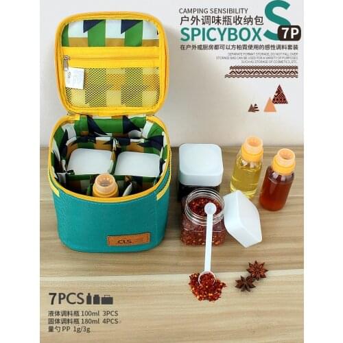Outdoor Camping Picnic Portable Set Kitchen Tableware Equipment Supplies Condiment Bottle Sauce Bottle Storage Box