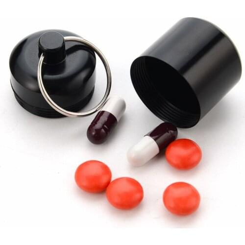 Portable Waterproof Medicine Cartridge Mini Aluminum alloy Sealed Cans Impermeable Ring Earphone Storage Jar Case Outdoor Tools