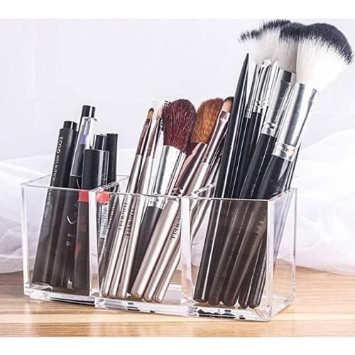 Transparent Makeup Organizer Acrylic Storage Box Makeup Brush Organizer Lipstick Storage Display Organizador Plastic Box Shelf