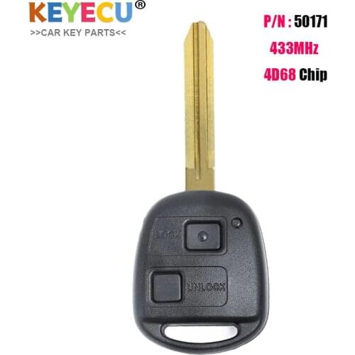 KEYECU Remote Key Fob for Toyota Avensis Kluger Prado120 Tarago RAV4 433MHz 4D68 Chip P/N 50171, 42050