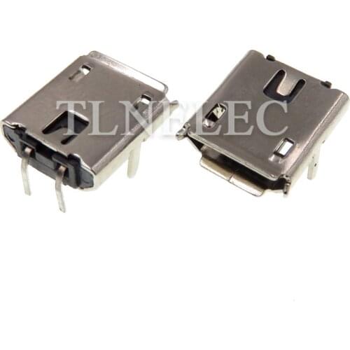 10pcs Micro USB Interface Connector Mini 2-pin 90 Degree Curling Edge Charging Plug Famale Socket SMT Large Current Adaptor