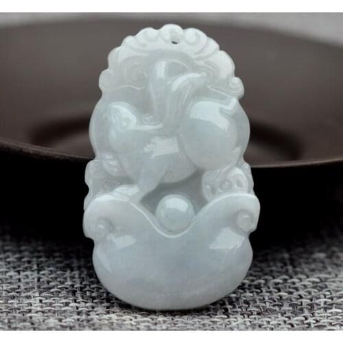 Certificate)Drop shipping Wholesale 100% Natural Pendant Hand-Carved Zodiac Pendant Necklace Fashion Jades Jewelry