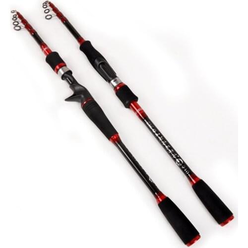 Telescopic lure rod 1.8M 2.1M 2.4M 2.7M casting/spinning handle short section portable sea carbon fishing rod