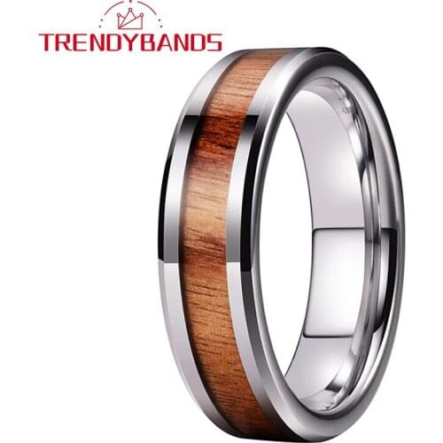 6MM Tungsten Rings Wedding Band Couples Anniversary Gift Fashion Jewelry Polished Comfort Fit