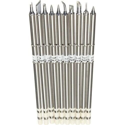 High Quality 10x T12 Series Solder Iron Tips For Hakko Soldering Station FX-951 FX-952 FX-950 free shipping